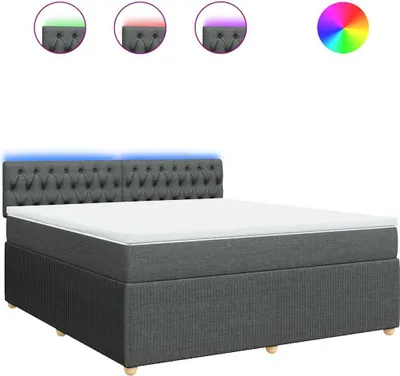 Produktbild von vidaXL Boxspringbett mit Matratze Dunkelgrau 180x200 cm Stoff