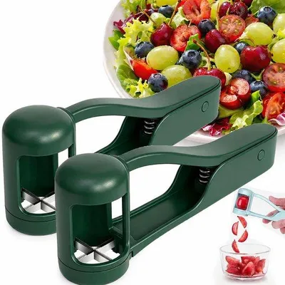 Produktbild von Traubenschneider - 2 Stück - Tomatenschneider - Obstschneider - Küchenwerkzeug - Salatschneider - Kirschtomaten-Schneider - Für Kleinkinder