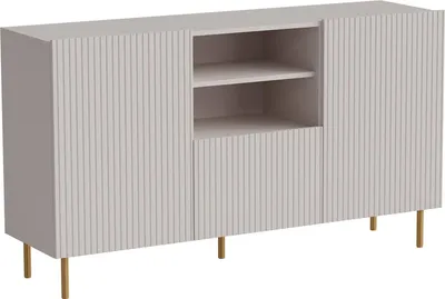 Image de Stornara - Buffet, 150x42x82h cm Beige, 4 Étagères