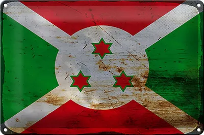 Produktbild von Blechschild Flagge Burundis 30x20cm Flag of Burundi Rost