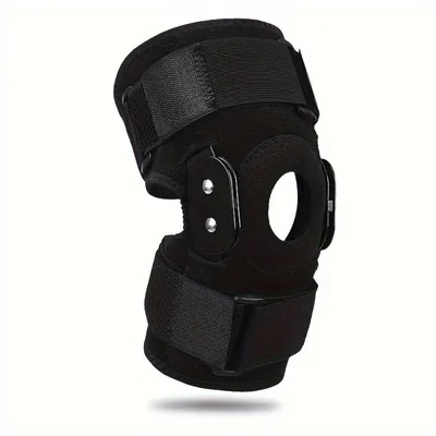 Produktbild von Knieschutz 1 Stück, Kniebandage mit Metallstütze, 4 Krallen, stoßdämpfender Anti-Rutsch Gurt, L, Knieorthese unter Druck