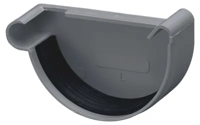 Produktbild von INEFA Dachrinnen Endstück halbrund, PVC NW100 / 100mm, links Anthrazit, Dachrinnenzubehör, einfache Steckmontage,  Germany