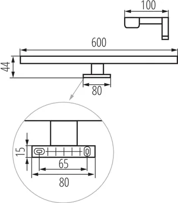 Zdjęcie produktu dla Kinkiet LED łazienkowy ASTIM czarno-biały 12W Neutralna biel 910lm aluminium wym:4,4x60x10cm IP44 Kanlux
