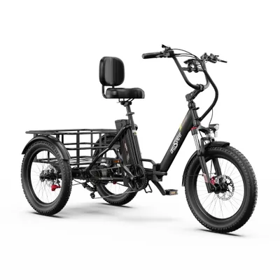 Obrázok produktu pre 2025 20 palcov * 3.0 18Ah elektrická trojkolka s košom e-bike nákladný bicykel e-bike skladacie bicykle Bafang motor hliník Maximálne zaťaženie 180KG Senzor krútiaceho momentu