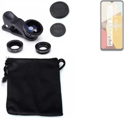 Produktbild von K-S-Trade Smartphone Kamera Linsen Set Kompatibel mit Vivo Y22s 3in1 Clip-On Kamera Adapter Macro Weitwinkel FishEye Fischauge Objektiv Linse