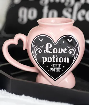 Produktbild von Rosa ";Love Potion"; Keramik Kaffeebecher in Herzform