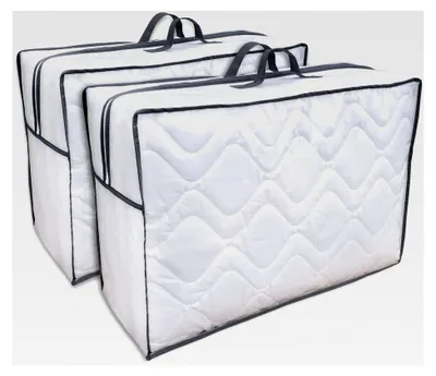 Produktbild von 2er Set Aufbewahrungstaschen für Bettdecken - Tasche zur Aufbewahrung von Bettwäsche
