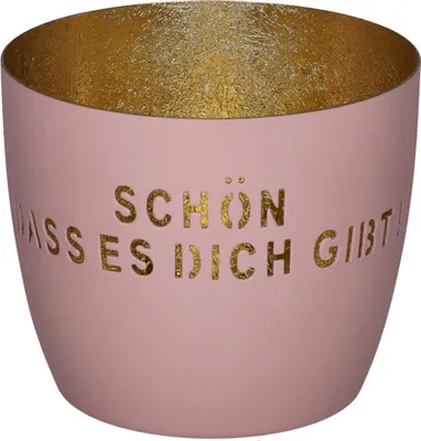Produktbild von Gift Company Windlicht Madras Schön dass es Dich gibt Rosa Gold