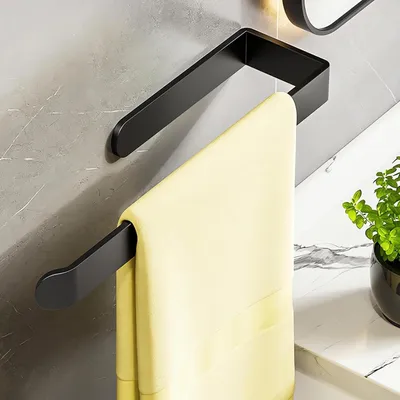Zdjęcie produktu dla Uchwyt na ręczniki, wykonany z aluminium, montowany na ścianie, 33 cm, do łazienki