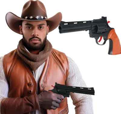 Immagine prodotto di Cowboy revolver 25 cm western carnevale costume accessorio pistola, colore: nero