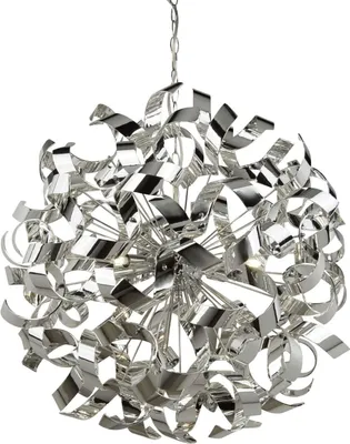 Produktbild von Pendelleuchte Metall G9 rund D: 60 cm H: max. 120 cm Chrom Kugelschirm Klassisch