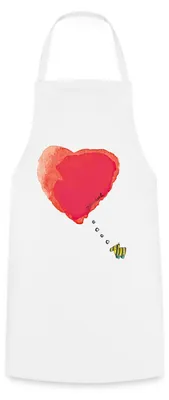 Produktbild von Spreadshirt Janosch Tigerente Verliebt Großes Herz Kochschürze, One size, Weiß