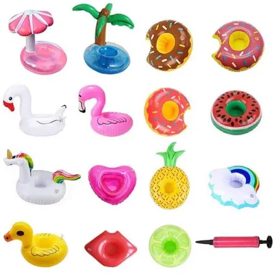 Productafbeelding van Solidchoice - Set van 15 Opblaasbare Bekerhouders met Pomp