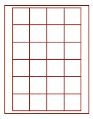 Produktbild von Lindner 2724 Münzbox mit 24 quadratischen Vertiefungen für Münzen/Münzkapseln mit 42 x 42 mm-Rauchglas / dunkelrote Einlage