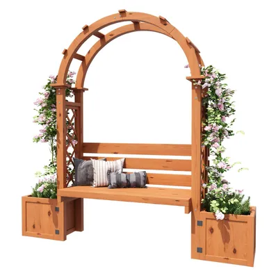 Produktbild von Pflanzkübel, Pflanzgefäß mit Spalier als Rankhilfe, Blumenkübel mit viel Platz, Blumenkasten Pflanzenkasten, Pflanzkübel mit Spalier und Sitz