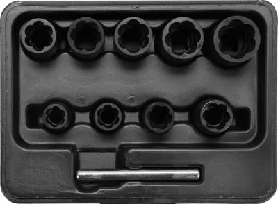 Obrázok produktu pre Yato YT-0603, Súprava zásuvky, 3/8", Metrický, 10 hlava/hlavy, 10,11,12,13,14,15,16,17,19 mm