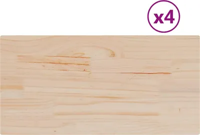 Produktbild von vidaXL Tischplatten 4 Stk. 90x45x1,7 cm Rechteckig Massivholz Kiefer