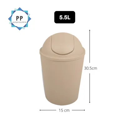 Produktbild von MSV Mülleimer AKO 5,5l mit beigem Klappdeckel 5,5 L