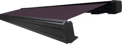 Produktbild von SOLUNA Kassettenmarkise Exquisit 4,5x3 Dessin S2119 Gestell DB703 dunkelgrau Antrieb rechts inkl. Motor und Wandschalter