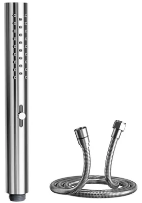 Produktbild von Duschkopf Chrom mit Schlauch, wassersparend, 2 Strahlarten, Handbrause