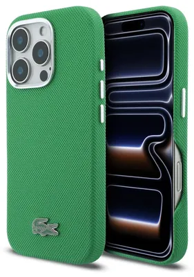 Obrázok produktu pre Puzdro Lacoste PVC Iconic Petit Pique s kovovým logom a technológiou MagSafe pre iPhone 16 Pro Max, farba: zelená (57983130049)