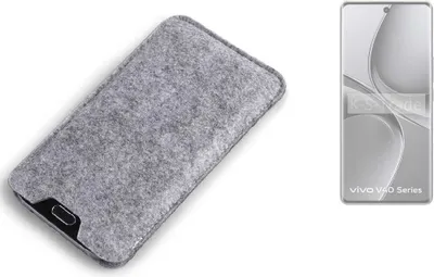 Produktbild von K-S-Trade Filz Handyhülle kompatibel mit Vivo V40 Pro 5G Schutzhülle Filztasche Filz Tasche Case Sleeve Handy Hülle Filzhülle grau