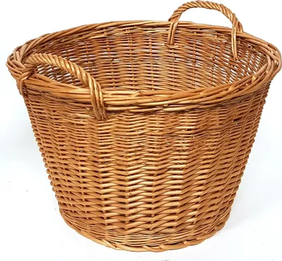 Produktbild von Kaminkorb Holzkorb Kaminholzkorb aus geschälten Weide Hell Ø 60 cm (Art. 90475-60)
