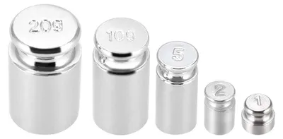 Kalibriergewicht-Set 5-teilig 1–20 g, legierter Stahl verchromt