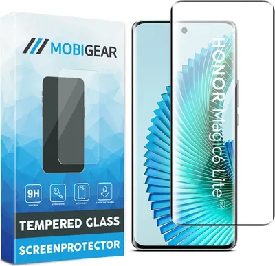 Produktbild von Mobigear Premium HONOR Magic 6 Lite Panzerglas Gehärtetes Glas Displayschutz - Hüllenfreundlich - Schwarz