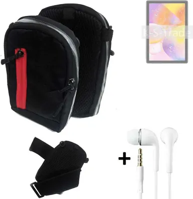 Produktbild von K-S-Trade Outdoor Gürteltasche Holster Umhängetasche + Kopfhörer kompatibel mit Doogee T10 schwarz Handy Tasche Case travelbag Schutzhülle