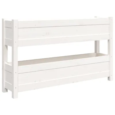 Obrázek produktu pro vidaXL květináč bílý 112x25x66 cm Masivní borovicové dřevo