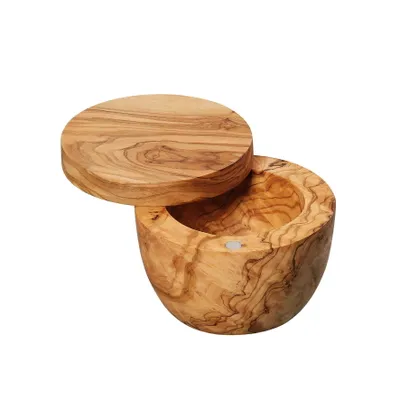 Zdjęcie produktu dla Zassenhaus Salz-/Gewürztopf, Olivenholz Ø 9,5 cm 58574