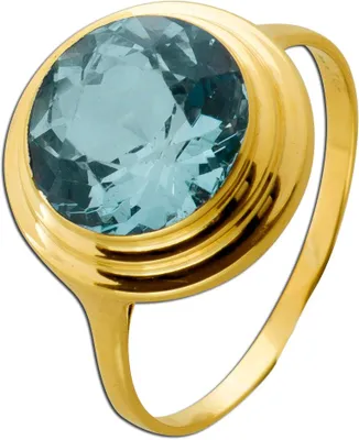 Produktbild von Aquamarin Ring Gold 585 14K ozeanblauer Aquamarin Antikschmuck 19