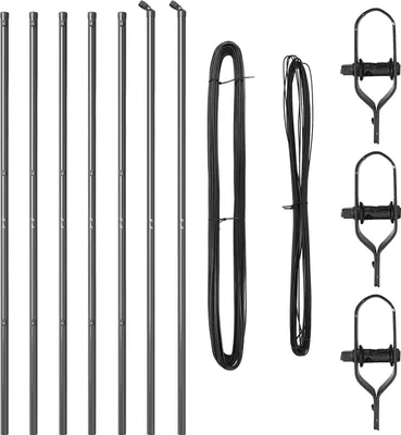 Produktbild von Möbel Zaunpfosten 7 Stk Grau Ø32 mm 150 cm Verzinkter Stahl - Zaunzubehör 42004208
