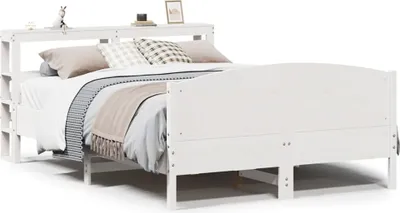 Image de vidaXL Lit en pin massif sans matelas blanc 120x190 cm
