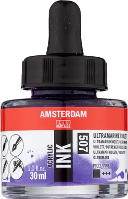 Produktbild von Amsterdam Acrylic Tinte Flasche 30 ml Ultramarinviolett 507