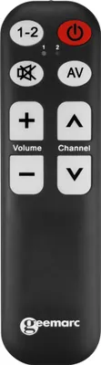 Produktbild von Geemarc TV-5 - lernfähige Universalfernbedienung mit großer Schrift und Tasten für bis zu zwei Geräte