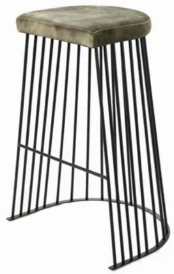 Immagine prodotto di Casa Padrino sgabello verde/nero 70 x 60 x h. 74 cm - Sgabello moderno in metallo imbottito - Mobili da bar