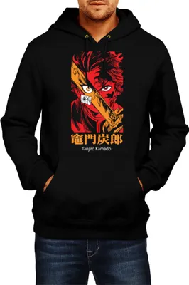 Produktbild von Herren Kapuzenpullover Demon Anime Slayer Tanjiro Kamado 015, Man S / Schwarz