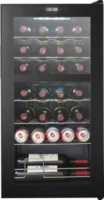 Produktbild von CAVIN Freistehender Weinkühlschrank - Northern Collection 28 Black | Kapazität 28 Flaschen | 2 Temperaturzonen | Abtauautomatik | Kompressor