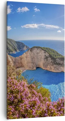 Produktbild von Bild auf Leinwand - Leinwandbild - Meer Sommer Blume - 55x100cm - Wand Bild - Wanddeko - Wandbilder - Leinwanddruck - Bilder - Kunstdruck - Wanddekoration - Leinwand bilder - Wandkunst - PA55x100-3741