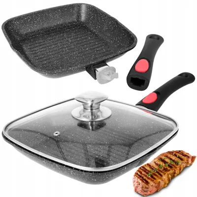 Produktbild von Brunbeste Grillpfanne mit Deckel 28cm Induktion abnehmbarer Griff