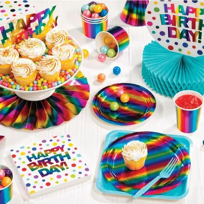 Produktbild von Geburtstags Girlande schimmernder Regenbogen