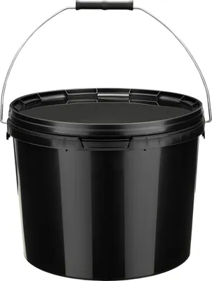 Produktbild von Garronda Eimer mit Deckel 10 L für die Lagerung von Lebensmittel- und Chemischen Produkten 50 Stück Schwarz GD-0104
