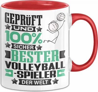 Produktbild von Volleyballspieler Geschenk Lustiger Spruch für Volleyballspieler Geschenkidee Bester Volleyballspieler Der Welt (Rot)