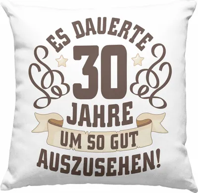 Produktbild von Trendation - 30. Geburtstag Deko-Kissen mit Füllung 40x40 Frau Mann Geschenk 30er Geschenkidee 30 Mutter Vater Lustiger Spruch Es Dauerte 30 Jahre (Grau)