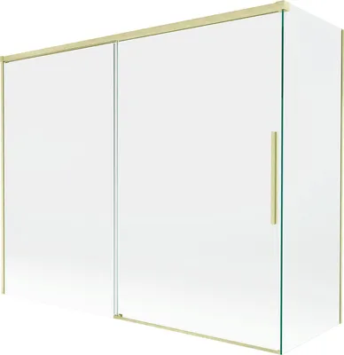 Image de Paroi de douche Mexen Rox, à 2 volets, 190 + 80 x 150 cm, transparent, or brossé - 8C9-190-080-55-00
