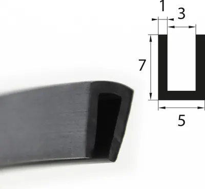 Produktbild von V47 Fassungsprofil Fassungsbereich 3 mm Kantenschutz EPDM Gummiprofil Gummidichtung