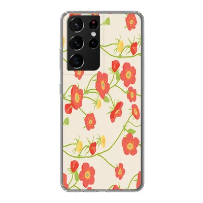 Produktbild von MuchoWow® Handyhülle Schutzhülle Hülle für Samsung Galaxy S21 Ultra Blume - Feldblumen - Muster Silikon Softcase Handy Hülle - Mobiltelefon