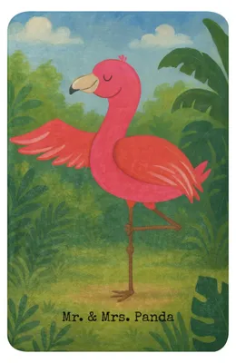 Produktbild von Mr. & Mrs. Panda Sherpa Kuscheldecke Flamingo Yoga Design 100 x 150 cm - Weiß - Geschenk, Achtsamkeit, Plaid, Tagesdecke, Wärmedecke, Urlaub, Yogi, Heimdecke, Namaste
